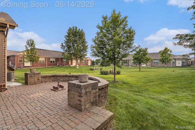 50021 Ludwig Ct, Shelby Twp, MI 48317 - view of green lawn featuring a patio area