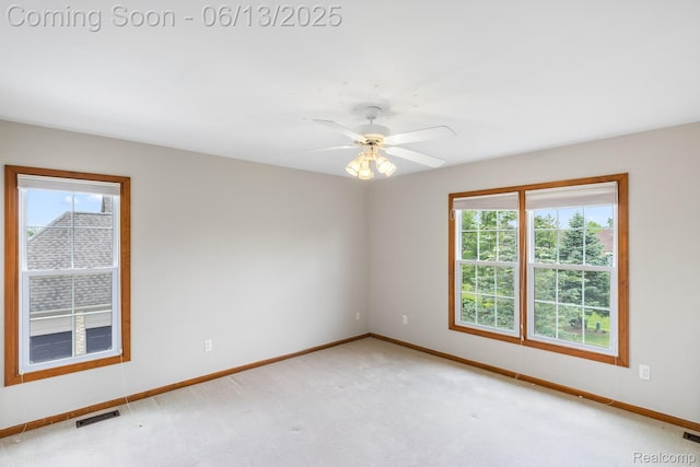 49093 Poppleton Ct, Canton, MI 48187 - spare room featuring light colored carpet and a ceiling fan