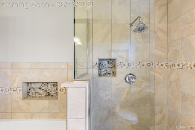 49093 Poppleton Ct, Canton, MI 48187 - bathroom with a tile shower and a tub