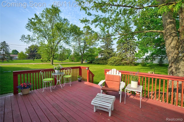 8351 Duffield Rd, Gaines, MI 48436 - wooden terrace featuring a lawn