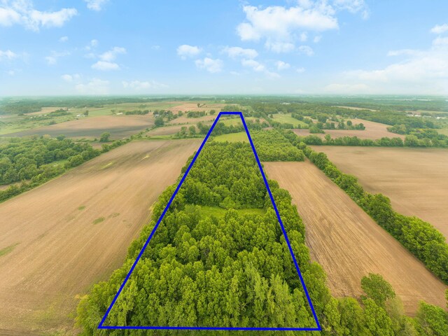 1820 E Rocky Weed Rd, Berrien Springs, MI 49103 - aerial view of sparsely populated area with property boundaries highlighted