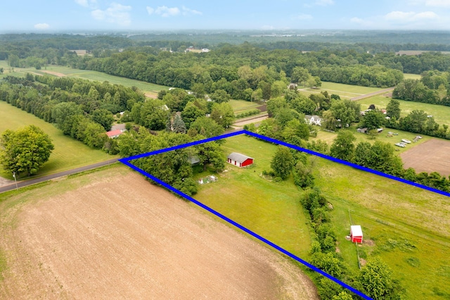 1820 E Rocky Weed Rd, Berrien Springs, MI 49103 - overview of rural landscape with property parcel outlined