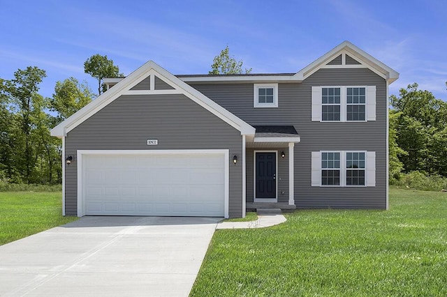 13678 Oasis Ave, Holland, MI 49424 - view of front of property featuring a front lawn, an attached garage, and driveway