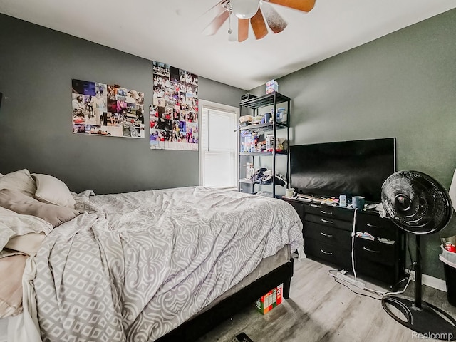 15882 Appoline St, Detroit, MI 48227 - bedroom featuring wood finished floors and a ceiling fan