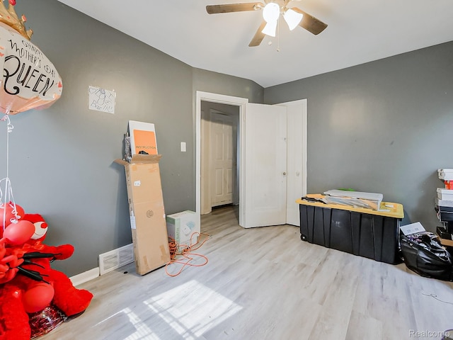 15882 Appoline St, Detroit, MI 48227 - recreation room with wood finished floors and a ceiling fan