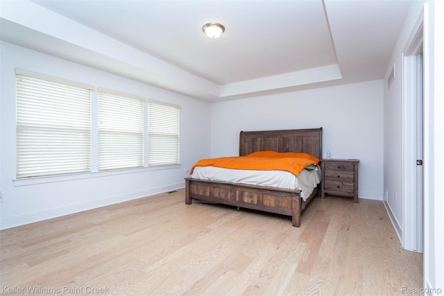 24738 Callaway Dr, Macomb, MI 48042 - bedroom featuring light wood-style floors and a raised ceiling