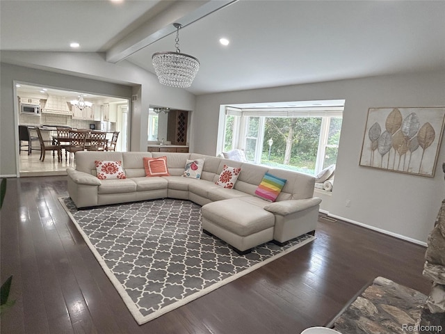 4567 Odette Ct, Troy, MI 48098 - living area with a chandelier, hardwood / wood-style flooring, and recessed lighting