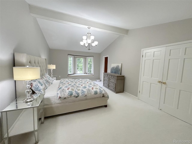 4567 Odette Ct, Troy, MI 48098 - carpeted bedroom featuring a chandelier and a closet