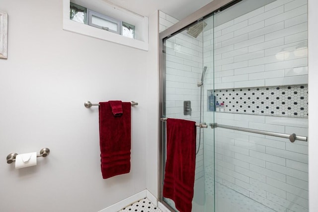 2534 Pamela Ave, Ann Arbor, MI 48103 - bathroom featuring a stall shower and baseboards