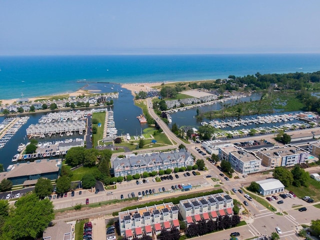 340 N Berrien St, New Buffalo, MI 49117 - view of property location with a nearby body of water and numerous boat docks