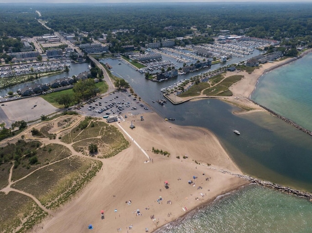 340 N Berrien St, New Buffalo, MI 49117 - aerial view of property's location with a large body of water