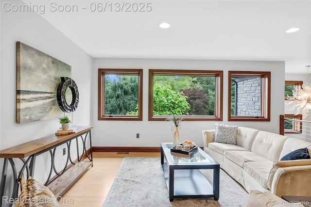 15349 Lakeside St, Plymouth, MI 48170 - living area with light wood-style floors and recessed lighting