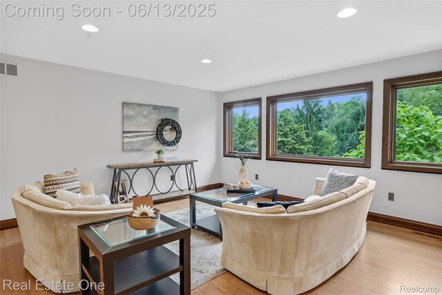 15349 Lakeside St, Plymouth, MI 48170 - living room with light wood-style flooring and recessed lighting