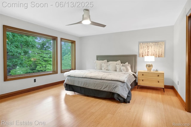 15349 Lakeside St, Plymouth, MI 48170 - bedroom with light wood-type flooring and ceiling fan