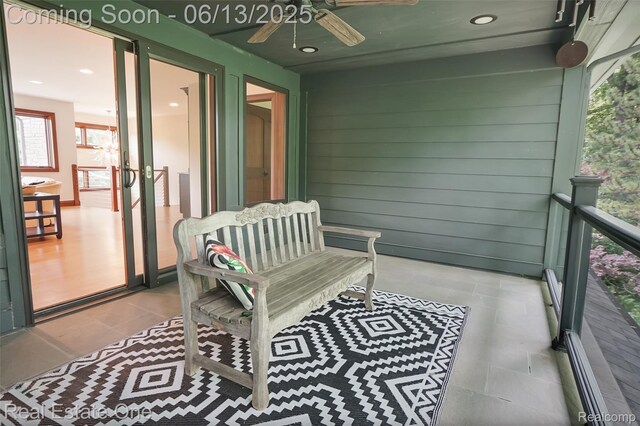 15349 Lakeside St, Plymouth, MI 48170 - balcony featuring a ceiling fan