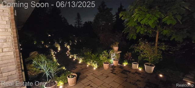 15349 Lakeside St, Plymouth, MI 48170 - patio at night with a patio