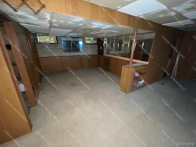 2307 Monteith St, Flint, MI 48504 - unfinished below grade area featuring a paneled ceiling