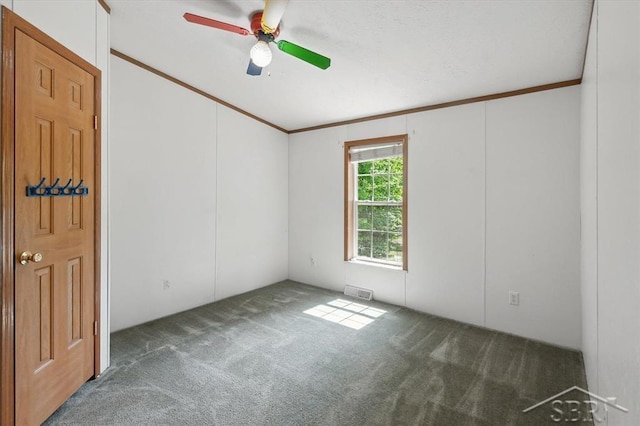 3251 W Dana Rd, Coleman, MI 48618 - carpeted empty room featuring ceiling fan and ornamental molding
