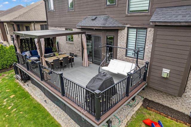55135 Hanford Ct, Utica, MI 48316 - wooden terrace featuring an outdoor living space