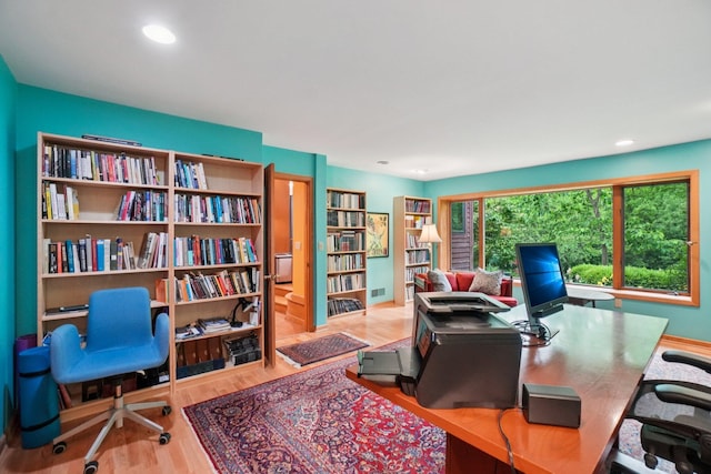 3377 Timberwood Ln, Ann Arbor, MI 48103 - office area with wood finished floors and recessed lighting