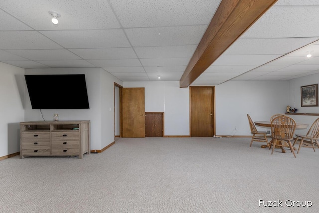 3882 40th St, Hamilton, MI 49419 - carpeted dining space with baseboards and a paneled ceiling