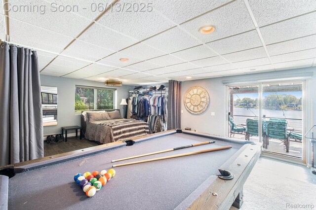 16039 Knobhill Dr, Argentine, MI 48451 - rec room featuring a paneled ceiling and billiards