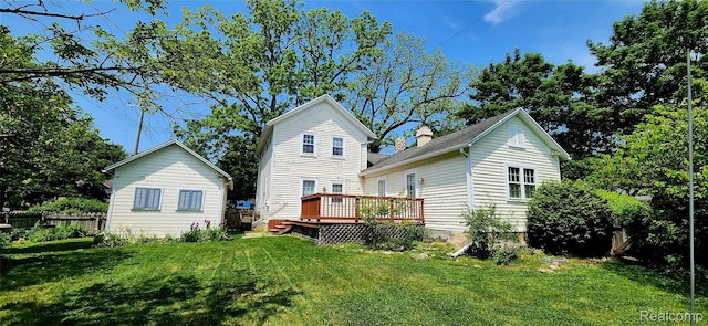 1111 W Park St, Lapeer, MI 48446 - rear view of property featuring a deck