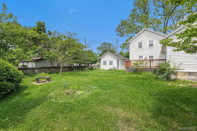 1111 W Park St, Lapeer, MI 48446 - view of yard featuring a deck