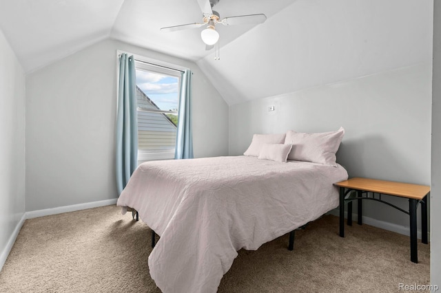33989 Richard St, Canton, MI 48184 - bedroom featuring vaulted ceiling, carpet flooring, and a ceiling fan