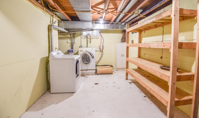402 Division St, Union City, MI 49094 - unfinished basement featuring washer and clothes dryer