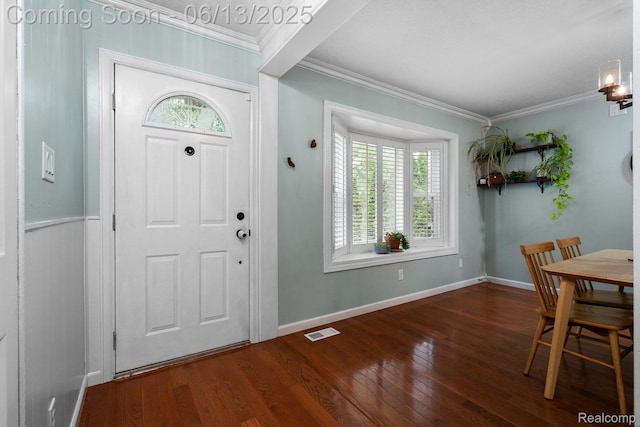 3341 Creek Dr, Ann Arbor, MI 48108 - foyer entrance with healthy amount of natural light, crown molding, and wood finished floors