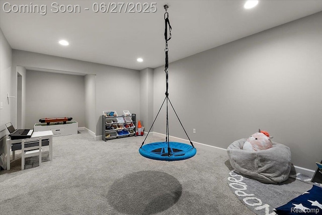 3610 Piccadilly Dr, Rochester Hills, MI 48309 - game room with carpet floors and recessed lighting