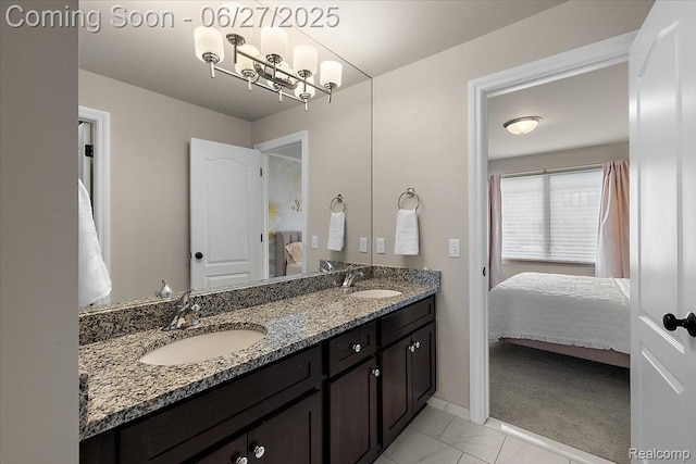3610 Piccadilly Dr, Rochester Hills, MI 48309 - ensuite bathroom featuring double vanity and marble finish flooring