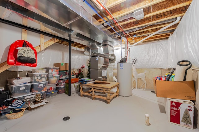 32822 Ravine St, New Haven, MI 48048 - unfinished basement featuring water heater and heating unit