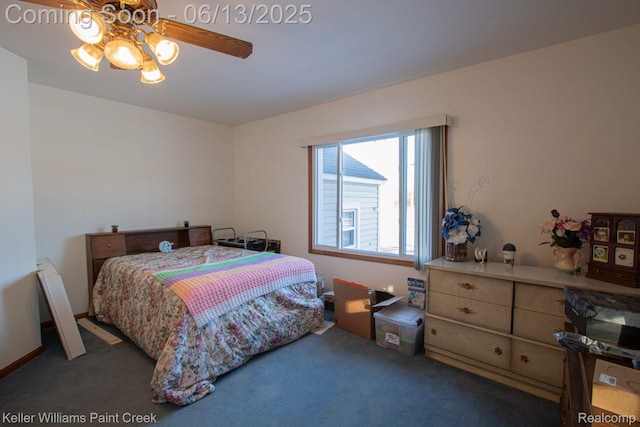 525 E Saint Clair St, Almont, MI 48003 - carpeted bedroom featuring a ceiling fan