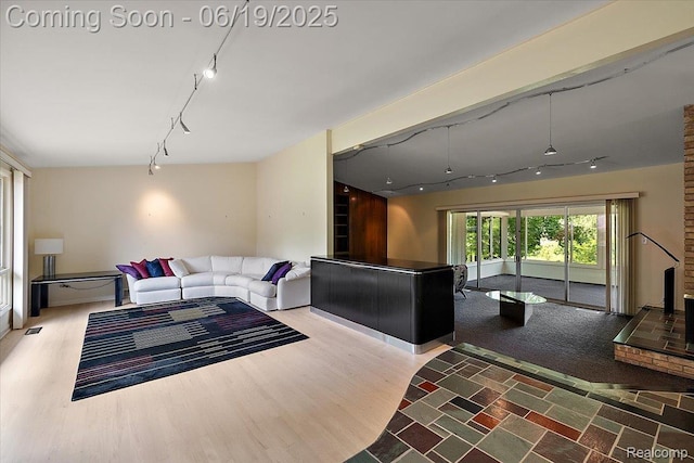 2732 Lone Pine Rd, West Bloomfield, MI 48323 - living area with rail lighting and wood finished floors