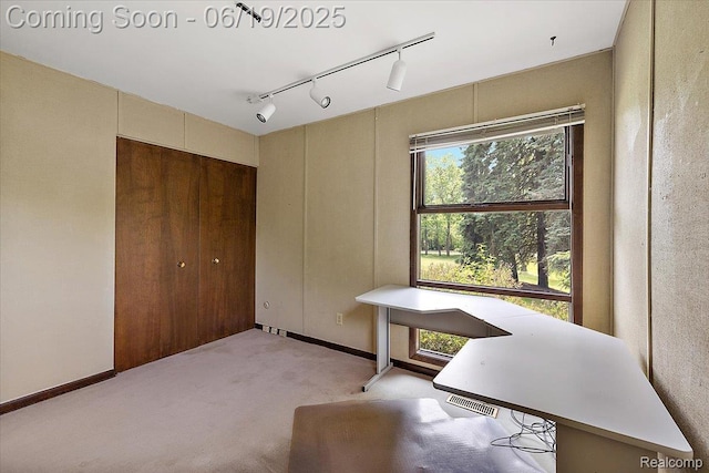 2732 Lone Pine Rd, West Bloomfield, MI 48323 - carpeted office space featuring track lighting and baseboards