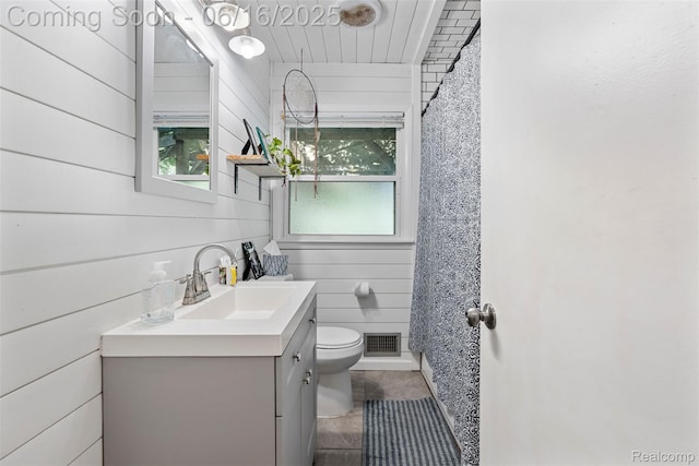 23385 Hunters Ln, Southfield, MI 48033 - full bathroom featuring vanity and wood walls
