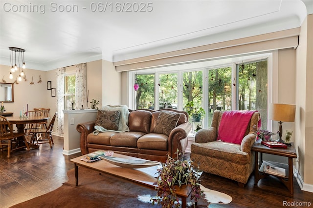 23385 Hunters Ln, Southfield, MI 48033 - living area with wood finished floors and baseboards