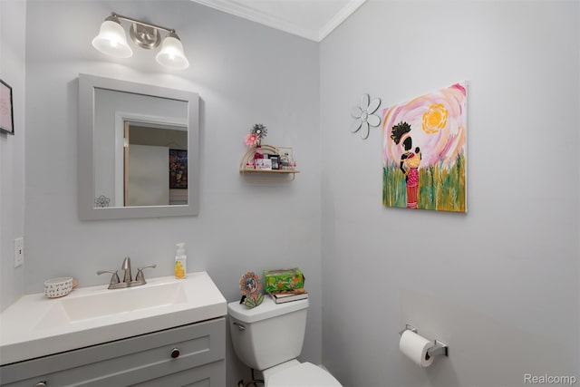 23385 Hunters Ln, Southfield, MI 48033 - bathroom with crown molding and vanity