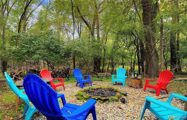 23385 Hunters Ln, Southfield, MI 48033 - view of yard with a fire pit