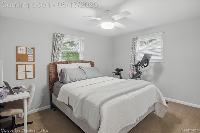 6821 Tamerlane Dr, West Bloomfield, MI 48322 - carpeted bedroom with baseboards and ceiling fan