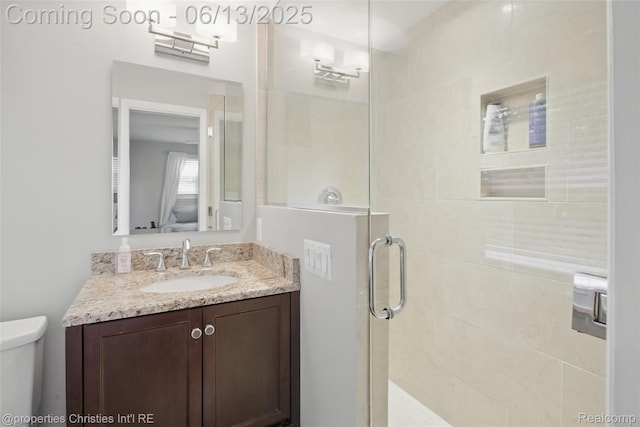 6821 Tamerlane Dr, West Bloomfield, MI 48322 - bathroom with a stall shower and vanity
