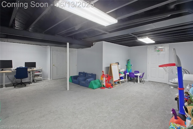 6821 Tamerlane Dr, West Bloomfield, MI 48322 - rec room with carpet floors and a desk