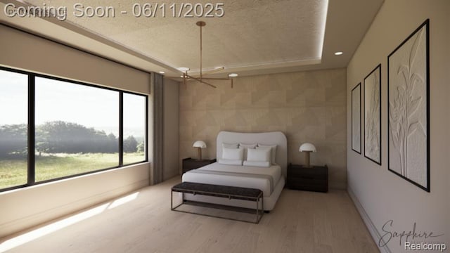 1573 Chesterfield Rnch, Bloomfield Hills, MI 48009 - bedroom with wood finished floors, a textured ceiling, and recessed lighting