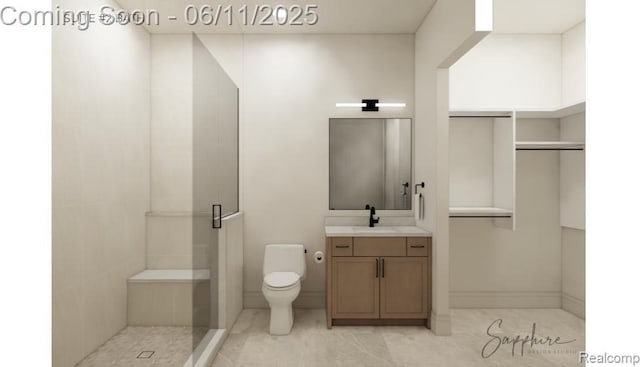 1573 Chesterfield Rnch, Bloomfield Hills, MI 48009 - full bathroom featuring vanity, a walk in shower, and toilet