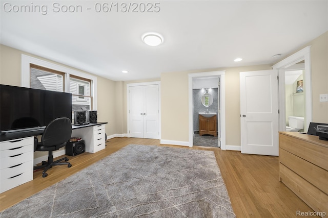 1630 W Houstonia Ave, Royal Oak, MI 48073 - office space featuring wood finished floors, baseboards, recessed lighting, and a sink