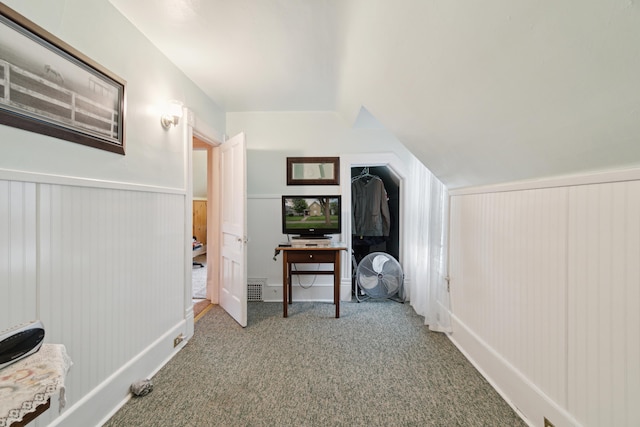 1704 Pringle Ave, Jackson, MI 49203 - additional living space with carpet, a wainscoted wall, and a desk