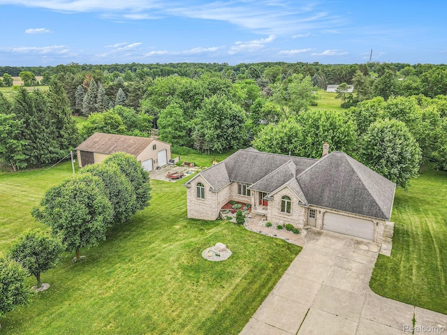6443 Baldwin Rd, Swartz Creek, MI 48473 - view from above of property with a forest