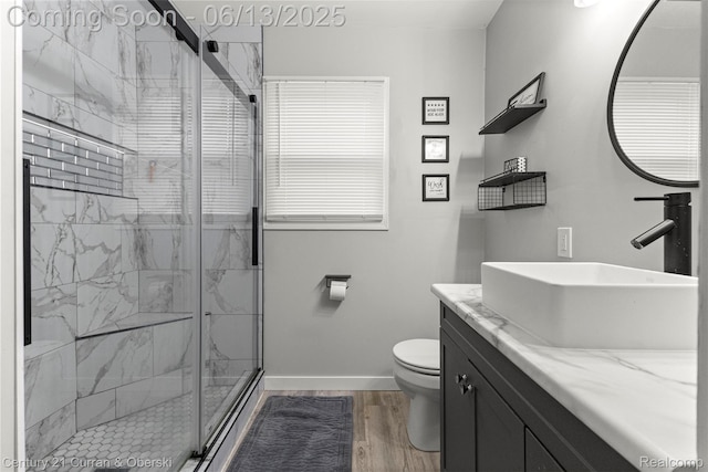 8904 Becker Ave, Allen Park, MI 48101 - full bath featuring a stall shower, vanity, and wood finished floors